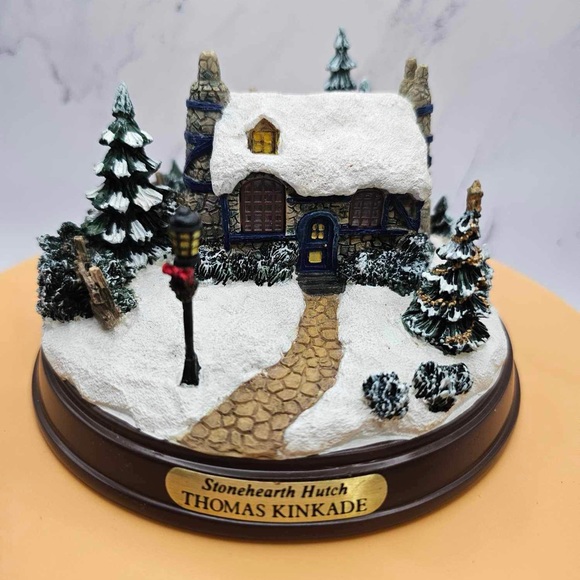 Thomas Kinkade Stonehearth Hutch lighted cottage collection, winter - Picture 1 of 8